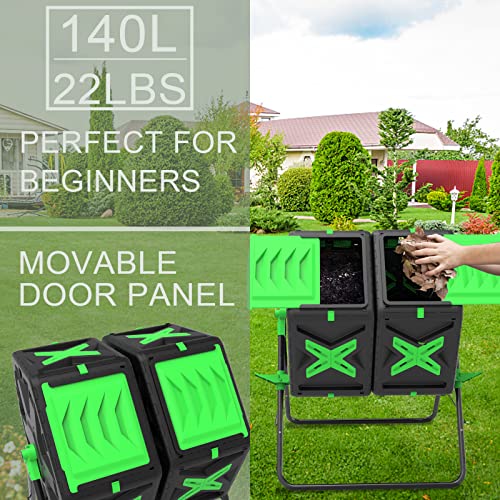 Large Dual Chamber Compost Bin for Self-Reliant Gardening