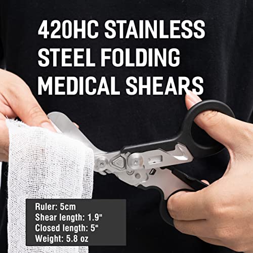 6-in-1 Emergency Response Shears with Strap Cutter and Glass Breaker