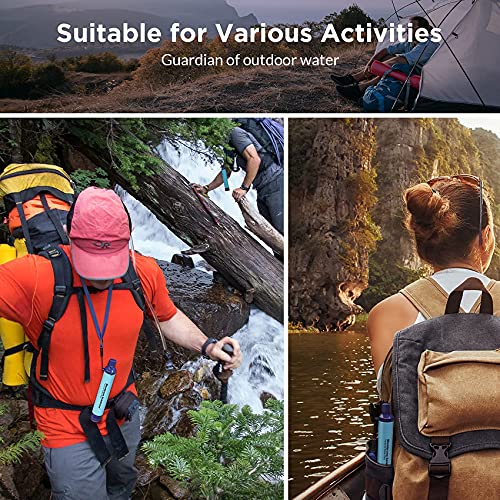 Portable Water Filter Straw for Emergency Preparedness - 4 Pack