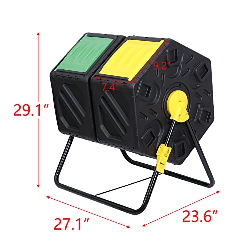 37 Gallon Dual Chamber Rotating Compost Bin