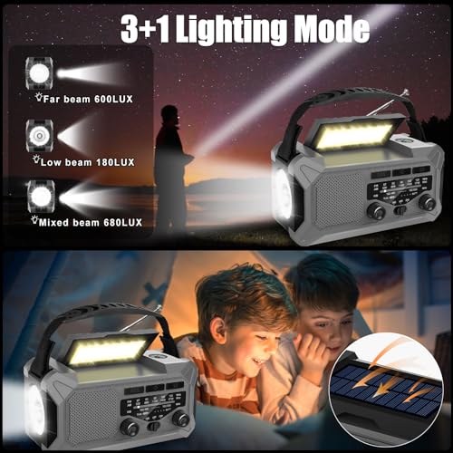 Portable Solar Emergency Weather Radio with Phone Charger