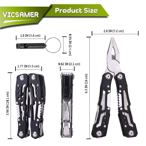 14-in-1 Multitool Pliers with Free Whistle
