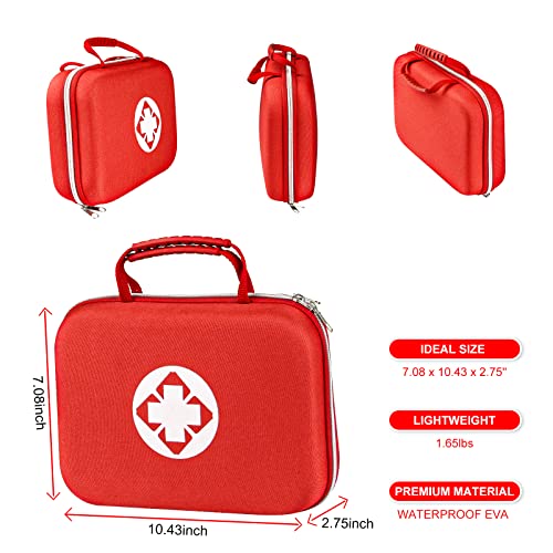 299PC Portable Red First Aid Kit - Camping, Hiking, Emergency