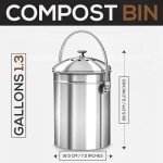 Utopia Kitchen Countertop Compost Bin - 1.3 Gallon
