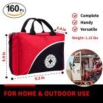 First Aid Kit for Home/Business | HSA/FSA Eligible | Emergency, Camping, Travel - 160 Pieces