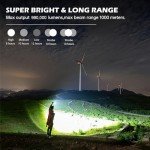 High-Lumen LED Flashlight: Waterproof, Rechargeable for Camping