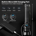 High-Lumen LED Flashlight: Waterproof, Rechargeable for Camping
