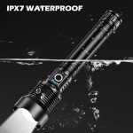 High-Lumen LED Flashlight: Waterproof, Rechargeable for Camping