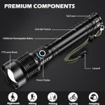 High-Lumen LED Flashlight: Waterproof, Rechargeable for Camping