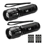 LED Flashlights - High Lumens, Waterproof, Zoomable, 2 Pack