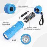 9-LED Flashlight 6-Pack for Emergencies and Camping