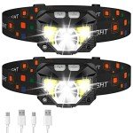 Rechargeable 1200 Lumen Waterproof LED Headlamp Set