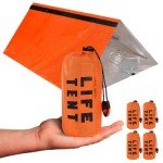 4 Pack Mylar Survival Tents with Whistle & Paracord