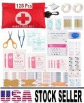 128-Piece Portable First Aid Kit for Emergencies