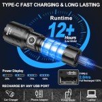 Super Bright Rechargeable Tactical Flashlight with 6 Modes