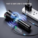 High Lumens Rechargeable LED Flashlight - 10H Use