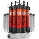 5 Reusable Emergency Water Straws – 1800-Gallon Filter