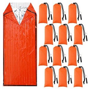 Emergency Thermal Blanket Bivvy Bag Set (12)