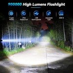 Sigoobal 900,000 Lumens Rechargeable Flashlight 2-Pack