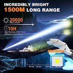 Ultra Bright Rechargeable 20000 Lumens Tactical Flashlight