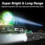 Rechargeable 1300 Lumen Waterproof Flashlight Set