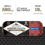 Brunswick Boneless Kipper Style Herring Fillets, 12 Pack