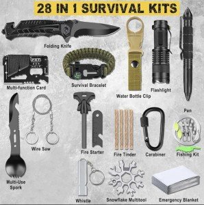 Comprehensive 28-in-1 Survival Gear Set