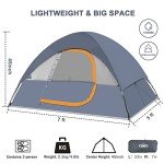 2-Person Waterproof Camping Tent with Rainfly