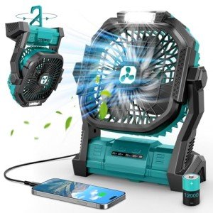 Rechargeable Camping Fan with LED Lantern