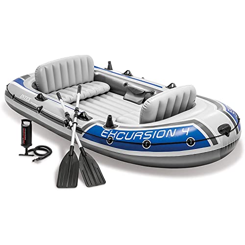 Intex Excursion 4 Inflatable Boat Set: 4-Person, 1100lb