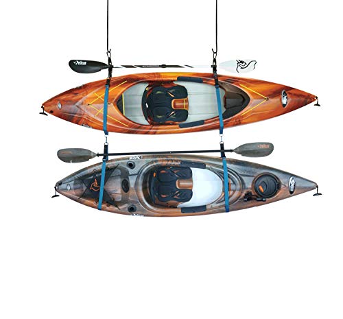 Double Kayak Storage Strap System - Indoor/Outdoor Paddle Hangers