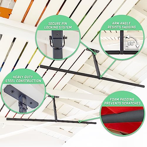 Adjustable Kayak Rack for Garage Ceiling - Holds 2