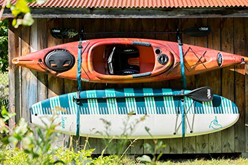 Double Kayak Storage Strap System - Indoor/Outdoor Paddle Hangers