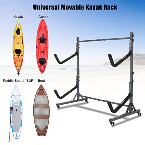 Adjustable Kayak Stand - Store Two Kayaks, Canoes