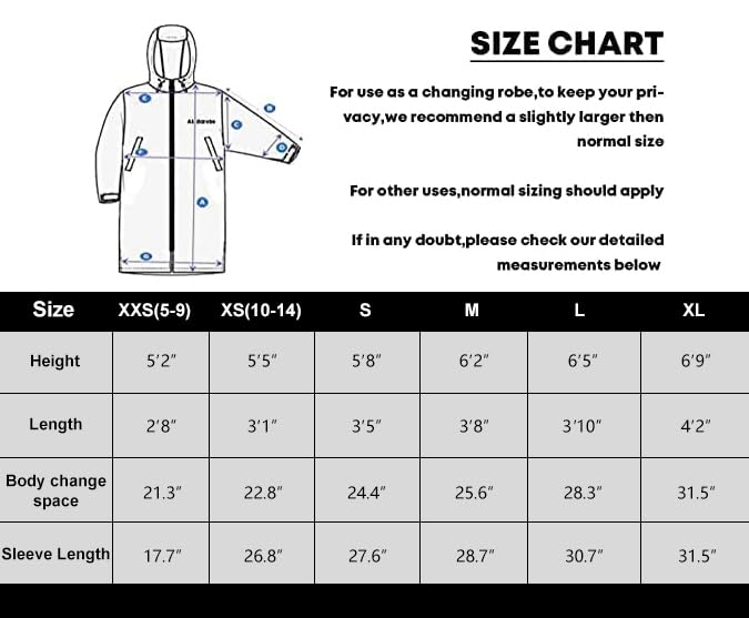 Akida Water-Resistant Changing Robe/Swim Parka (Red/Black, M)