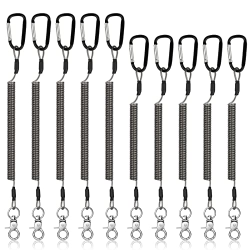 Retractable Steel Wire Fishing Lanyards - 10 PCS