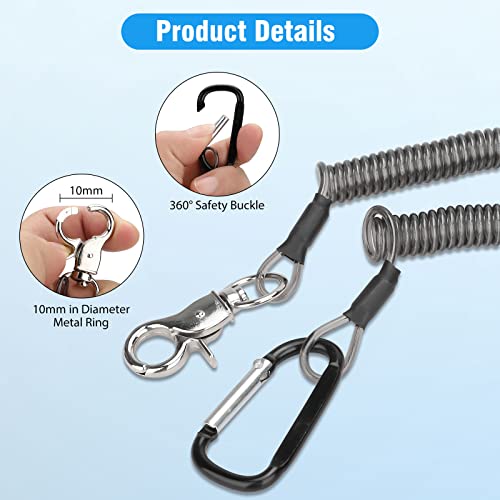 Retractable Steel Wire Fishing Lanyards - 10 PCS