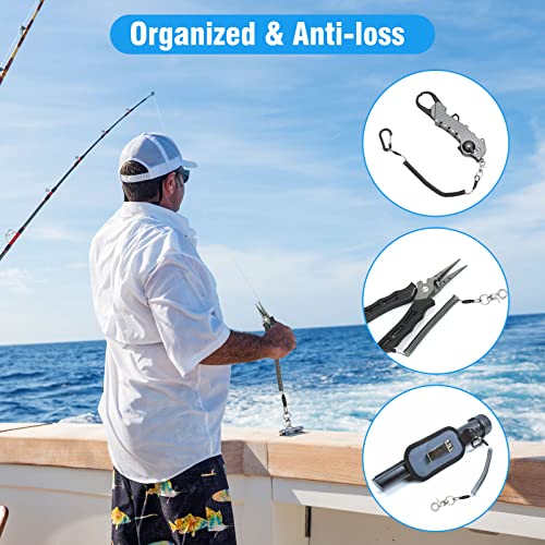 Retractable Steel Wire Fishing Lanyards - 10 PCS