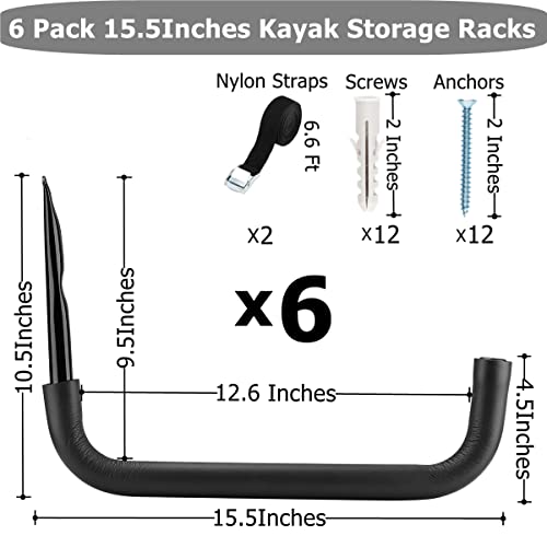 6-Pack Heavy Duty Kayak Storage Racks