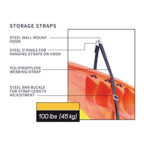 Kayak Storage Wall Hangers for Indoor Garage or Shed