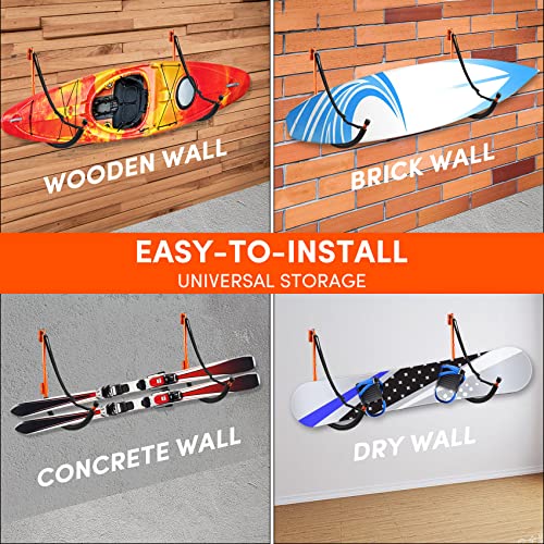 VEITHI Kayak Wall Mount Orange, Heavy Duty Steel