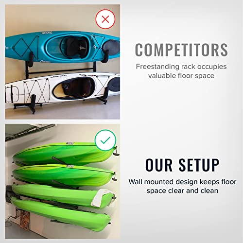StoreYourBoard Garage Kayak Rack: Adjustable, Heavy Duty, Organizer