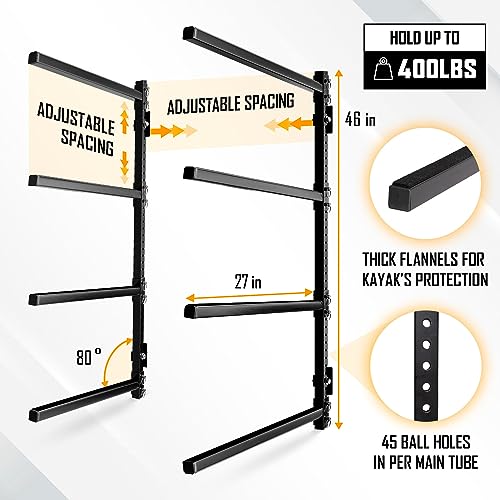 400lbs 4-Level Kayak Storage Rack for Garage - Heavy Duty