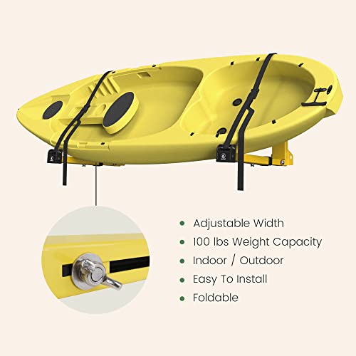 Foldable Kayak Wall Rack | Heavy-Duty 11.6-17" Kayak Hanger
