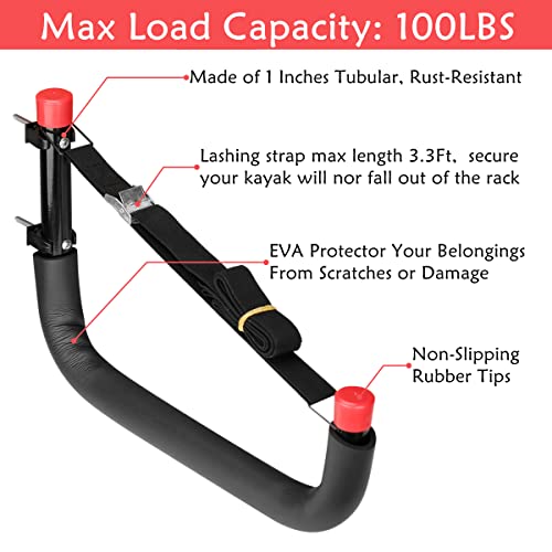 Naikozmo Kayak Storage Racks: Wall Mounted Heavy-duty Hooks