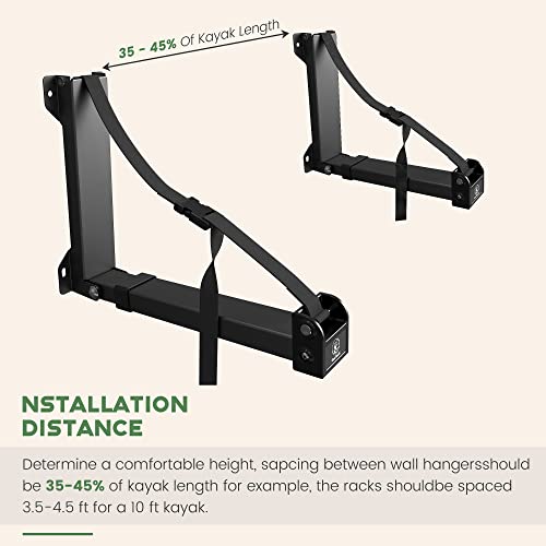 Foldable Kayak Wall Rack | Heavy-Duty 11.6-17" Kayak Hanger