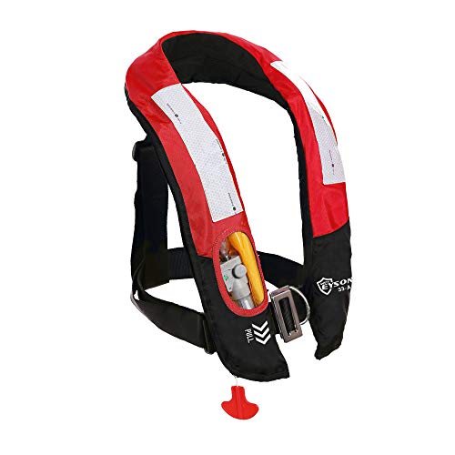 Highly Visible Inflatable Life Jacket for Kayaking/Canoeing (Red)