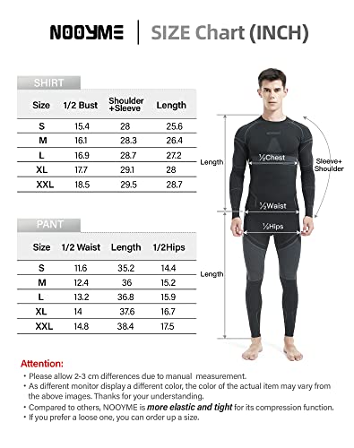Men's Black-Grey Thermal Long Johns - NOOYME
