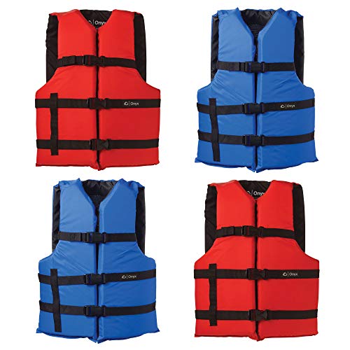 Adult Universal Onyx Life Vest (4-Pack) - Red/Blue