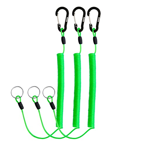 Coiled Lanyards 3 Packs, 79" Green for Kayaking